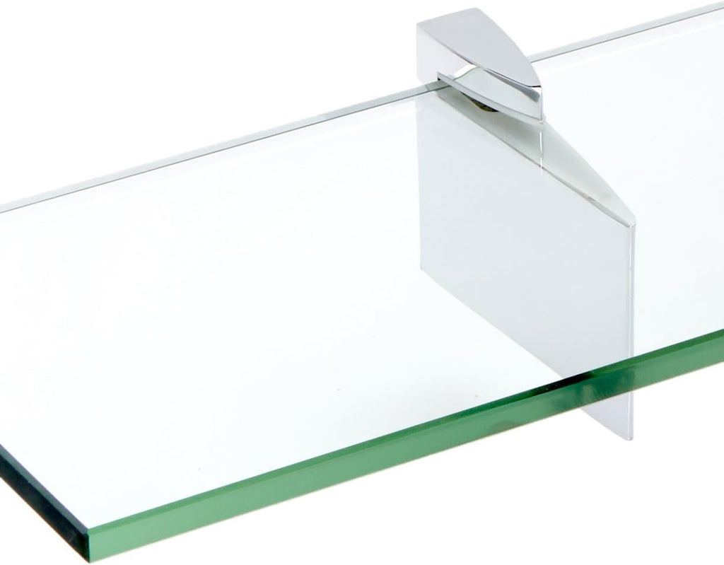 Spancraft Glass R-12x48-Chrome Raven Glass Shelf, 12" x 48", Chrome