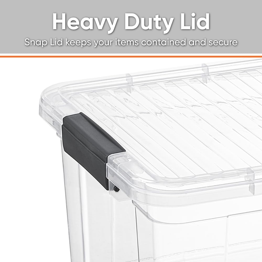 Superio Storage Bins with Lids, Clear Plastic Containers for Organizing, Stackable Totes, BPA Free, Odor Free, Organizer Boxes for Home, and Dorm (8 Pack, 36 Qt)