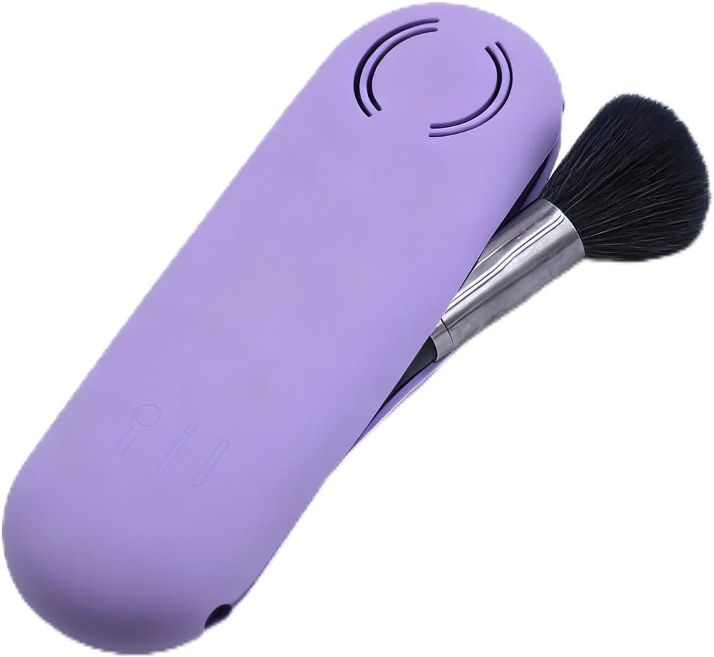 Magnetic Silicone Makeup Brush Holder – Portable Cosmetic Brush Organizer Case, Travel Makeup Tool Storage for Purse, Bag & Beauty Essentials (Purple)
