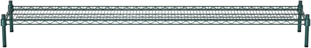 14" x 72" NSF Green Wire Stationary Dunnage Storage Rack with 8" Posts Ideal for Commercial Kitchen Home Garage Warehouse Shelters