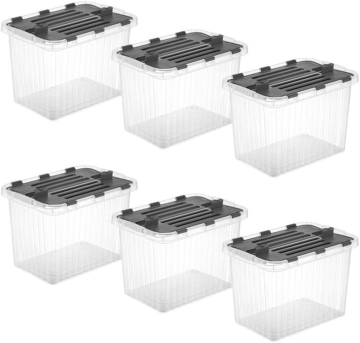 Superio 26 L Deep Storage Container with Hinged Lid (6 Pack)