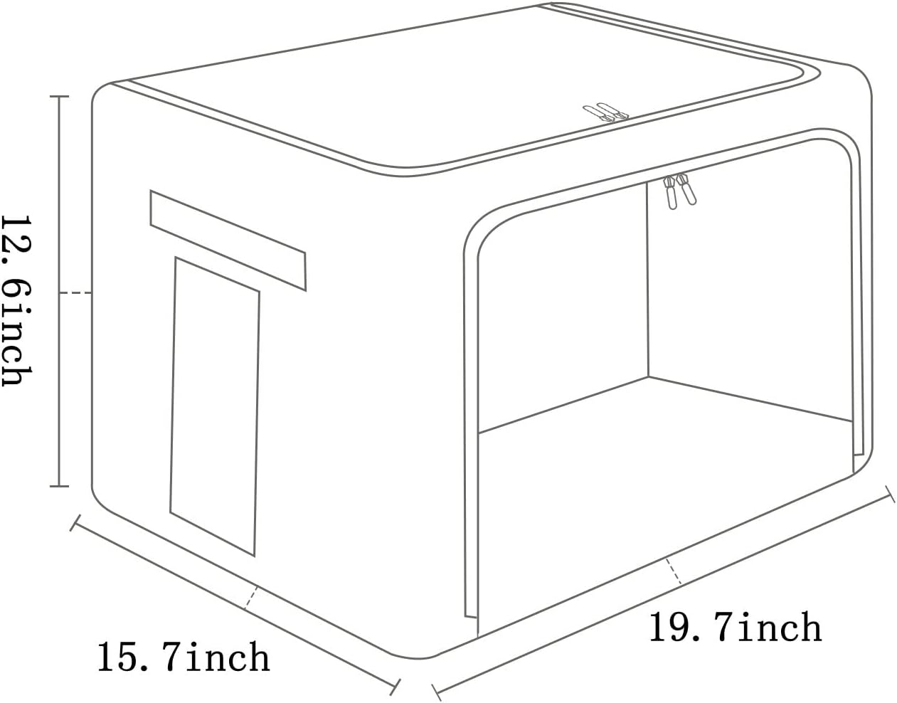 FHSQX 2 Pack Clear Window Storage Bins Large Foldable Fabric Storage Bins Boxes for Clothes Stackable Organizer Set with Carrying Handles19.7X 15.7X 12.6 Inches