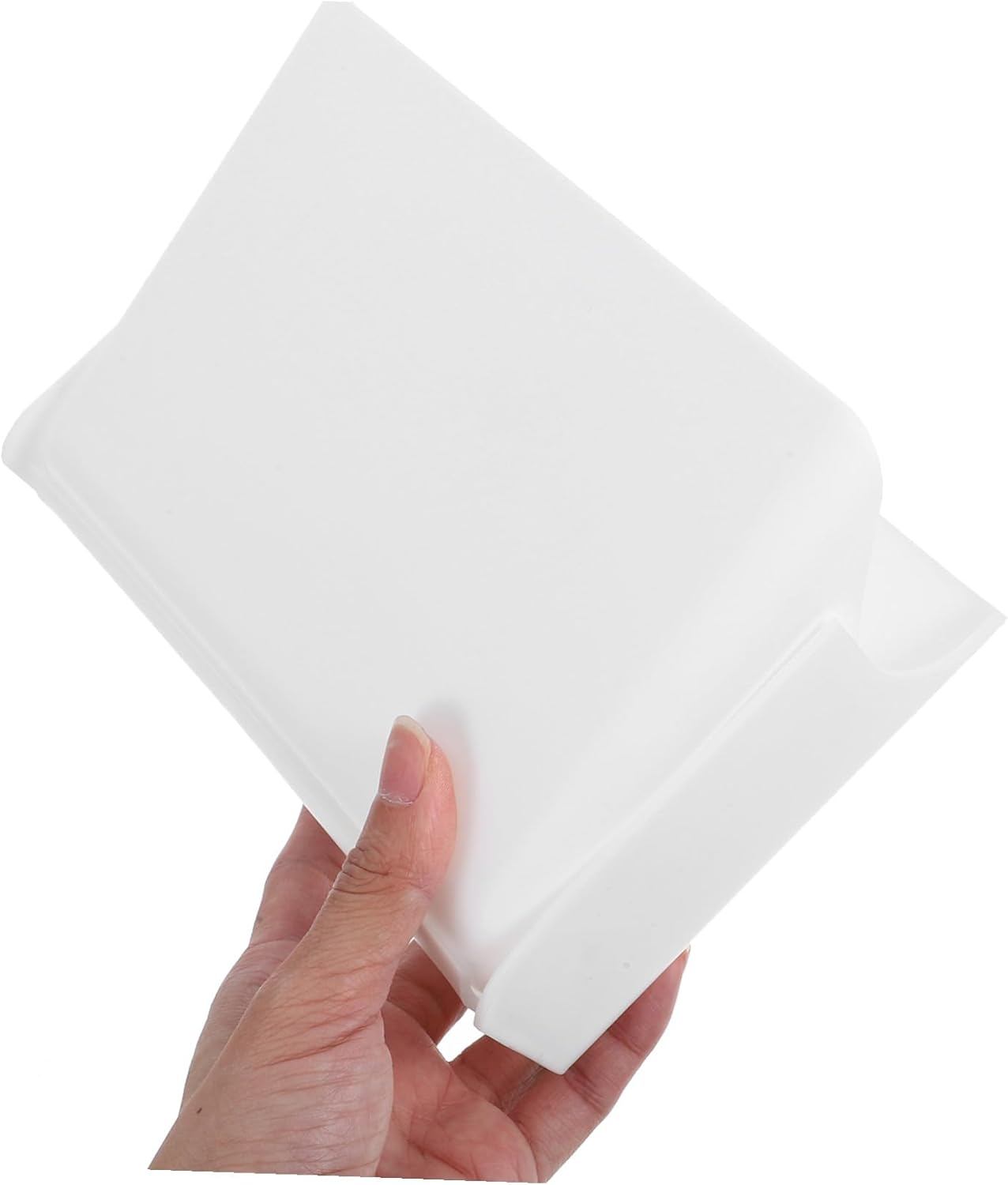 TOYANDONA Wall-mounted Foldable Sundries Organizer Box for Cosmetics and Mask Storage Plastic Makeup Storage Container Space-saving Design for Bathroom and Vanity Organization White Holder