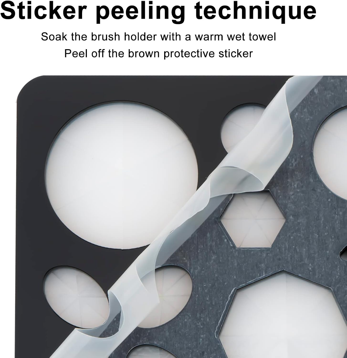 Makeup Brushes Drying Rack with Mat, 28 Holes Acrylic Brush Holder Stand Tree Tray, Folding Makeup Brush Holder (Black)