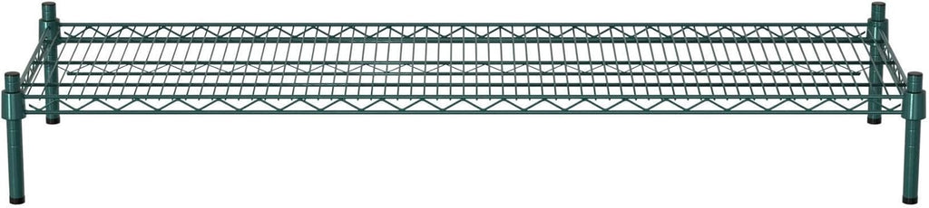 18" x 54" NSF Green Wire Stationary Dunnage Storage Rack with 8" Posts Ideal for Commercial Kitchen Home Garage Warehouse Shelters