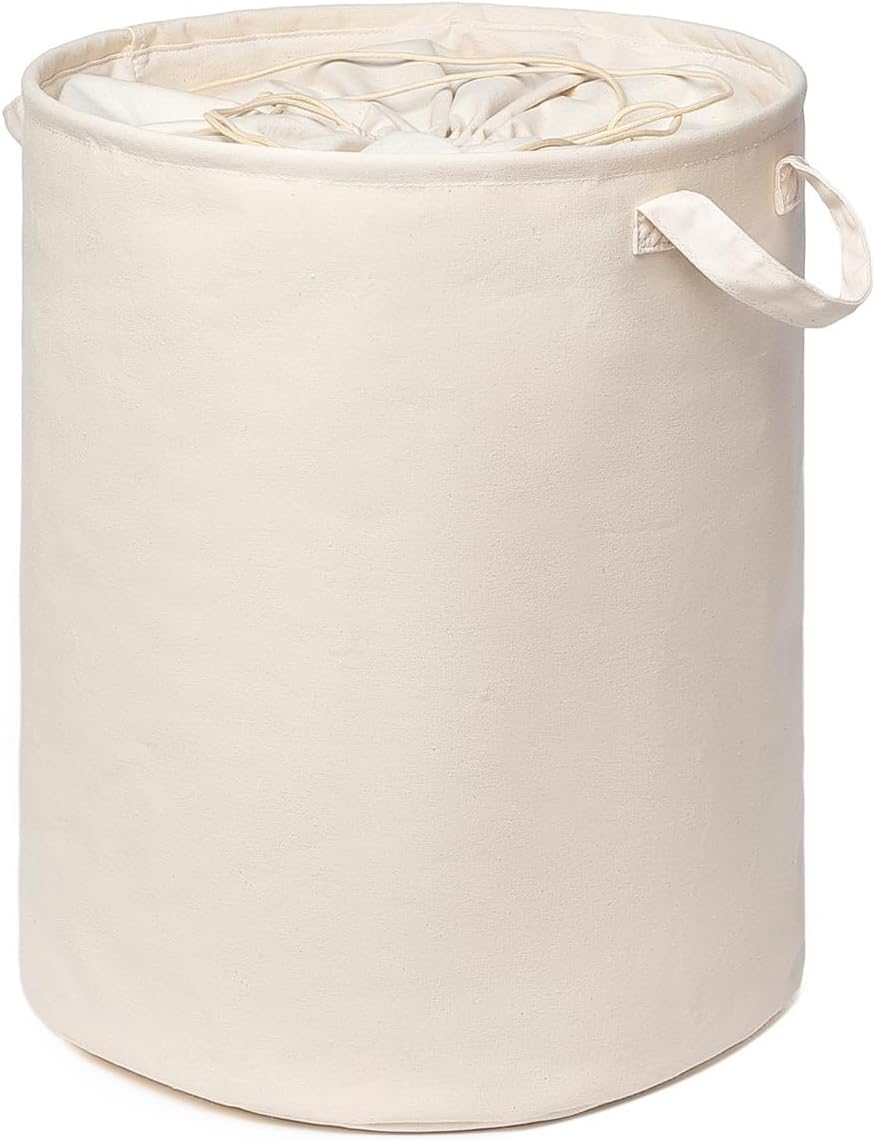 Foldable Storage Bins with Lids Cotton Canvas Rectangular Storage Box Ideal for Organization Lightweight and Durable (13.78 x 17.52)