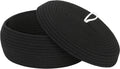Sea Team Round Cotton Rope Storage Basket with Lid, Decorative Woven Storage Bin, Pot, Caddy, Organizer, Container for Snacks, Towels, Plants, 13 x 5.5 Inches (Large, Shallow, Black)