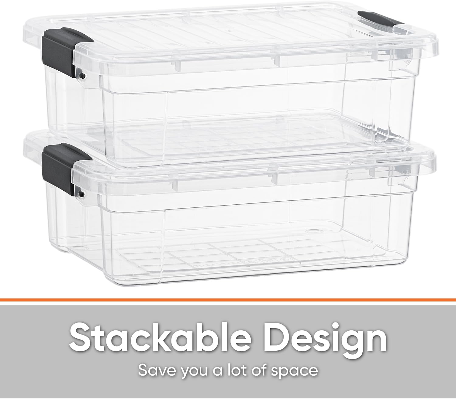 Superio Storage Bins with Lids- 8 Pack, 7.4 Qt Clear Boxes for Organizing, Stackable Plastic Containers- BPA Free, Non-Toxic, Odor Free, Organizer for Home, Office, Dorm