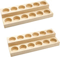 2 Pcs Wooden Essential Oil Display Stand 2 layer Tabletop Essential Oils Perfume Storage Racks Oil Bottles Holder Essential Oil Organizer Nail Polish Shelf for Organizing Displaying