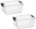 Superio Storage Bins with Lids- 2 Pack, 1.85 Qt Clear Boxes for Organizing, Stackable Plastic Containers- BPA Free, Non-Toxic, Odor Free, Organizer for Home, Office, Dorm