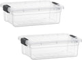 Superio Storage Bins with Lids- 2 Pack, 4.5 Qt Clear Boxes for Organizing, Stackable Plastic Containers- BPA Free, Non-Toxic, Odor Free, Organizer for Home, Office, Dorm