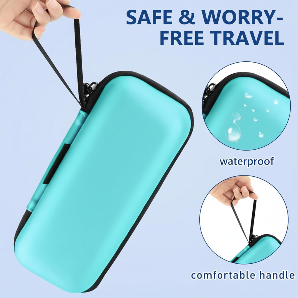 Insulin Cooler Travel Case, Portable Temperature Display Medicine Travel Cooler, Diabetes Case with 2 Reusable Ice Packs TSA Approved for Diabetic Supplies Patent Pending(Seafoam-No Temp)