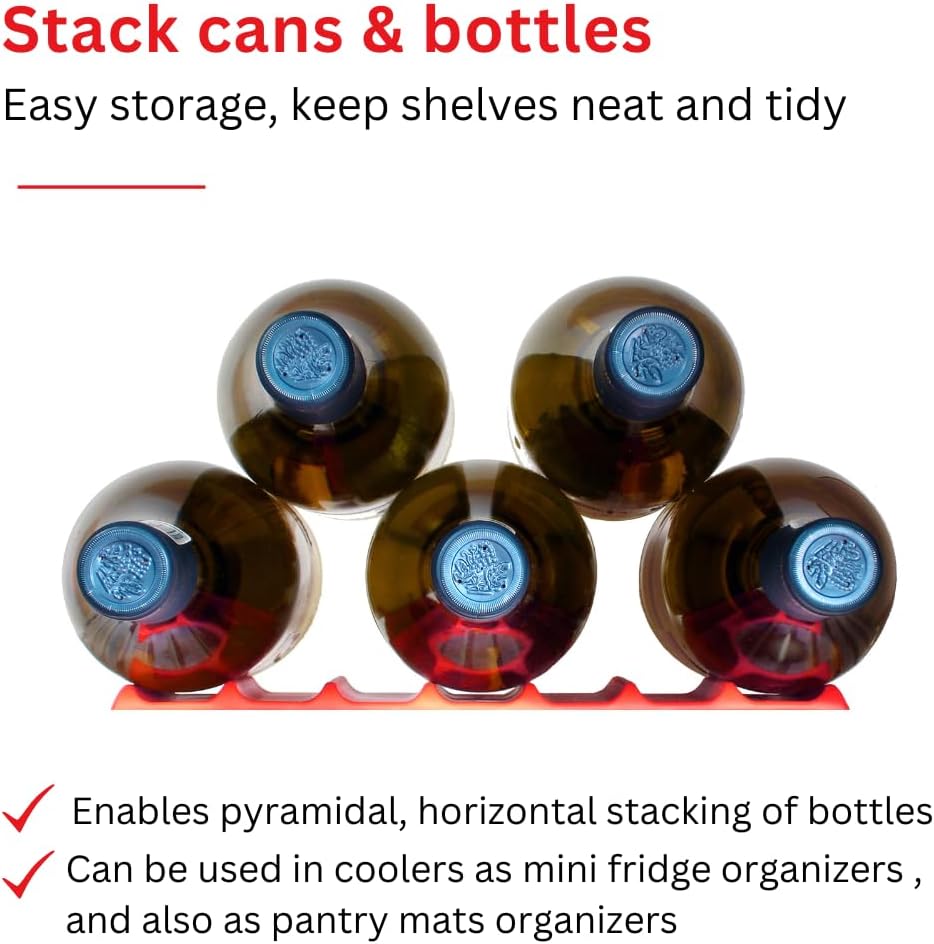 Cooks Innovations 2-Pack Drink Organizer for Fridge, Soda Can Refrigerator Organizers and Storage, Beer-Wine-Water Bottle Holder, Fridge Monkey - Durable Non-Slip&Roll