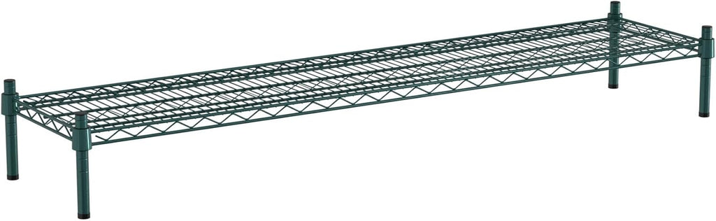 14" x 60" NSF Green Wire Stationary Dunnage Storage Rack with 8" Posts Ideal for Commercial Kitchen Home Garage Warehouse Shelters