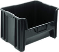 Hudson Exchange 20" x 15" x 12.5" (54 Pack) Plastic Giant Stackable Hopper Bin Container, Black