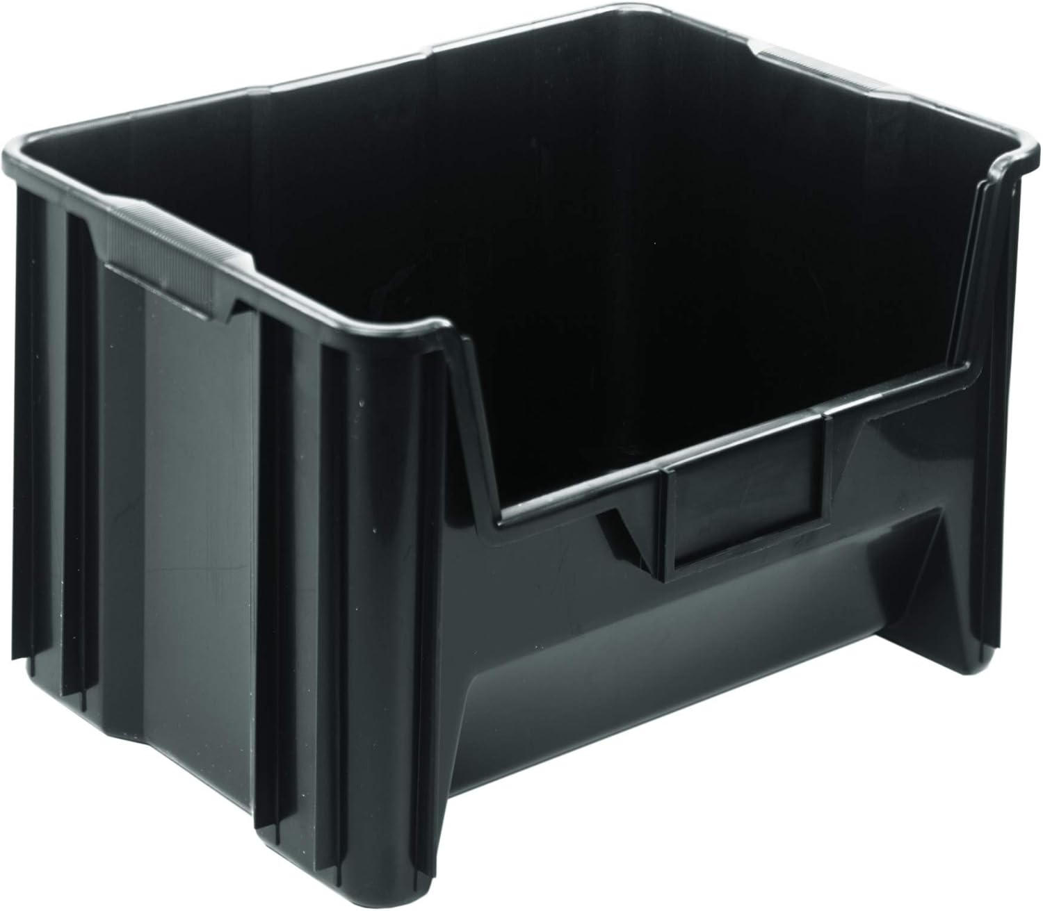 Hudson Exchange 20" x 15" x 12.5" (3 Pack) Plastic Giant Stackable Hopper Bin Container, Black