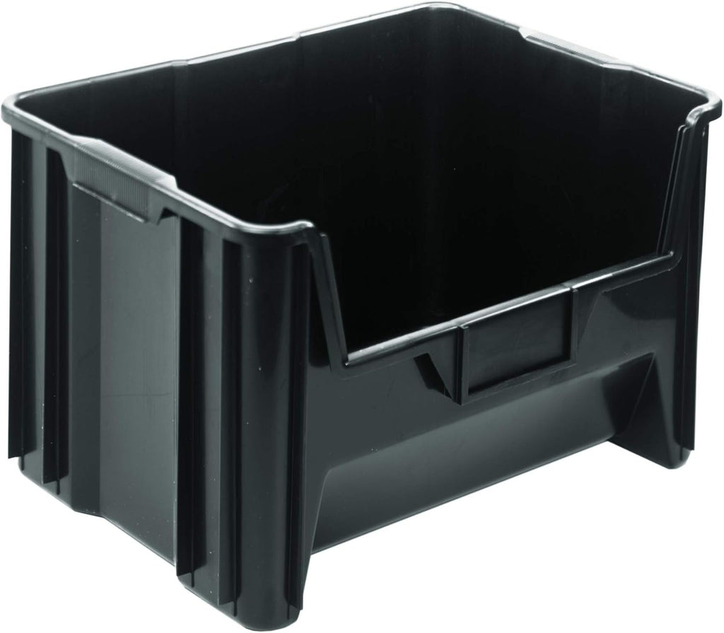 Hudson Exchange 20" x 15" x 12.5" (1 Pack) Plastic Giant Stackable Hopper Bin Container, Black