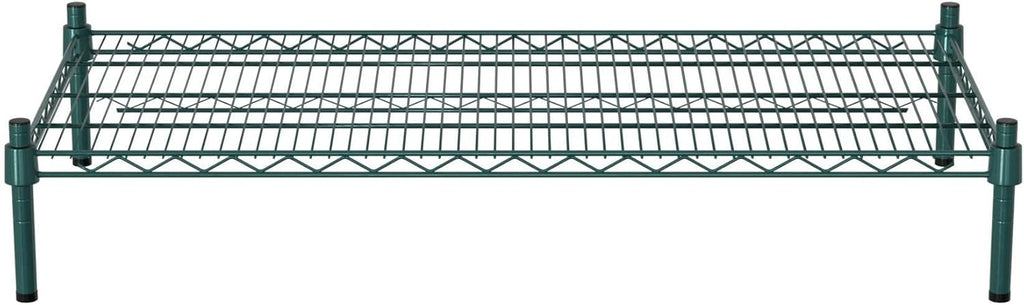 21" x 42" NSF Green Wire Stationary Dunnage Storage Rack with 8" Posts Ideal for Commercial Kitchen Home Garage Warehouse Shelters
