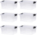Superio Storage Bins with Lids- 6 Pack, 6.6 Qt Clear Boxes for Organizing, Stackable Plastic Containers- BPA Free, Non-Toxic, Odor Free, Organizer for Home, Office, Dorm