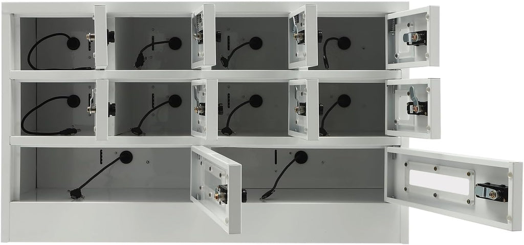 10 Slots Cell Phone Locker Charging Station & Locker Cellphone Charging Station Cabinet with Combination Lock, Tablet Computer and Mobile Phone Charging Station with 3 in 1 Charging Ports