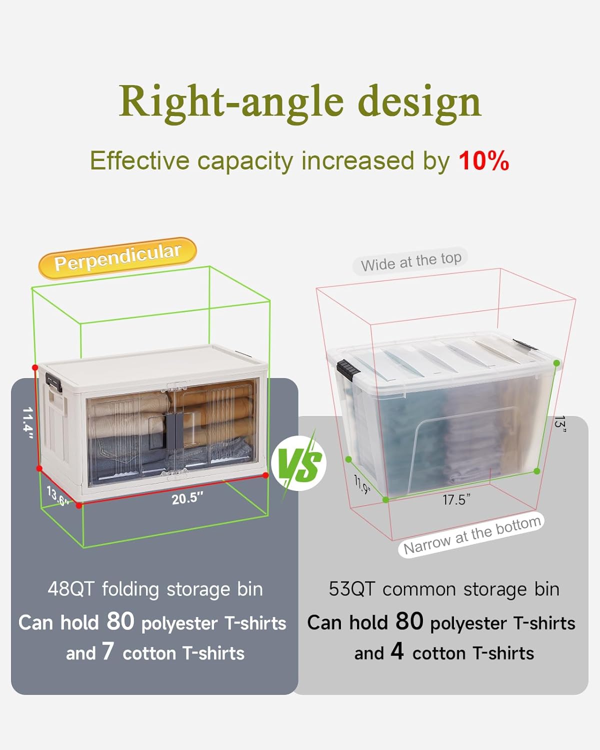 OlarHike 48QT Stackable Storage Bins with Lids - Folding Storage Box with Doors and Wheels, Collapsible Plastic Storage Bins for Closets, Home Organization, 3 Pack Cubes (Warm Gray)
