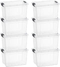 Superio Clear Storage Boxes with Lids, 4.75 Quart Plastic Container Bins for Organizing, Stackable Crates, BPA Free, Non Toxic, Odor Free, Organizers for Home, Office and Dorm, 8 Pack