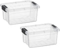 Superio Clear Storage Boxes with Lids, 3.4 Quart Plastic Container Bins for Organizing, Stackable Crates, BPA Free, Non Toxic, Odor Free, Organizers for Home, Office, School, and Dorm