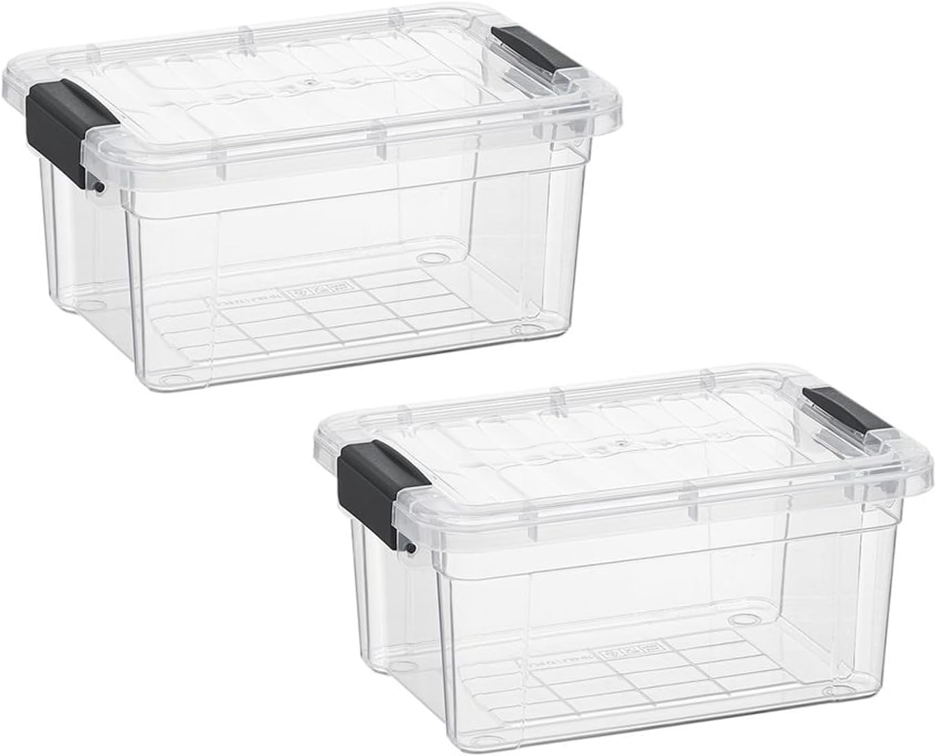 Superio Clear Storage Boxes with Lids, 3.4 Quart Plastic Container Bins for Organizing, Stackable Crates, BPA Free, Non Toxic, Odor Free, Organizers for Home, Office, School, and Dorm