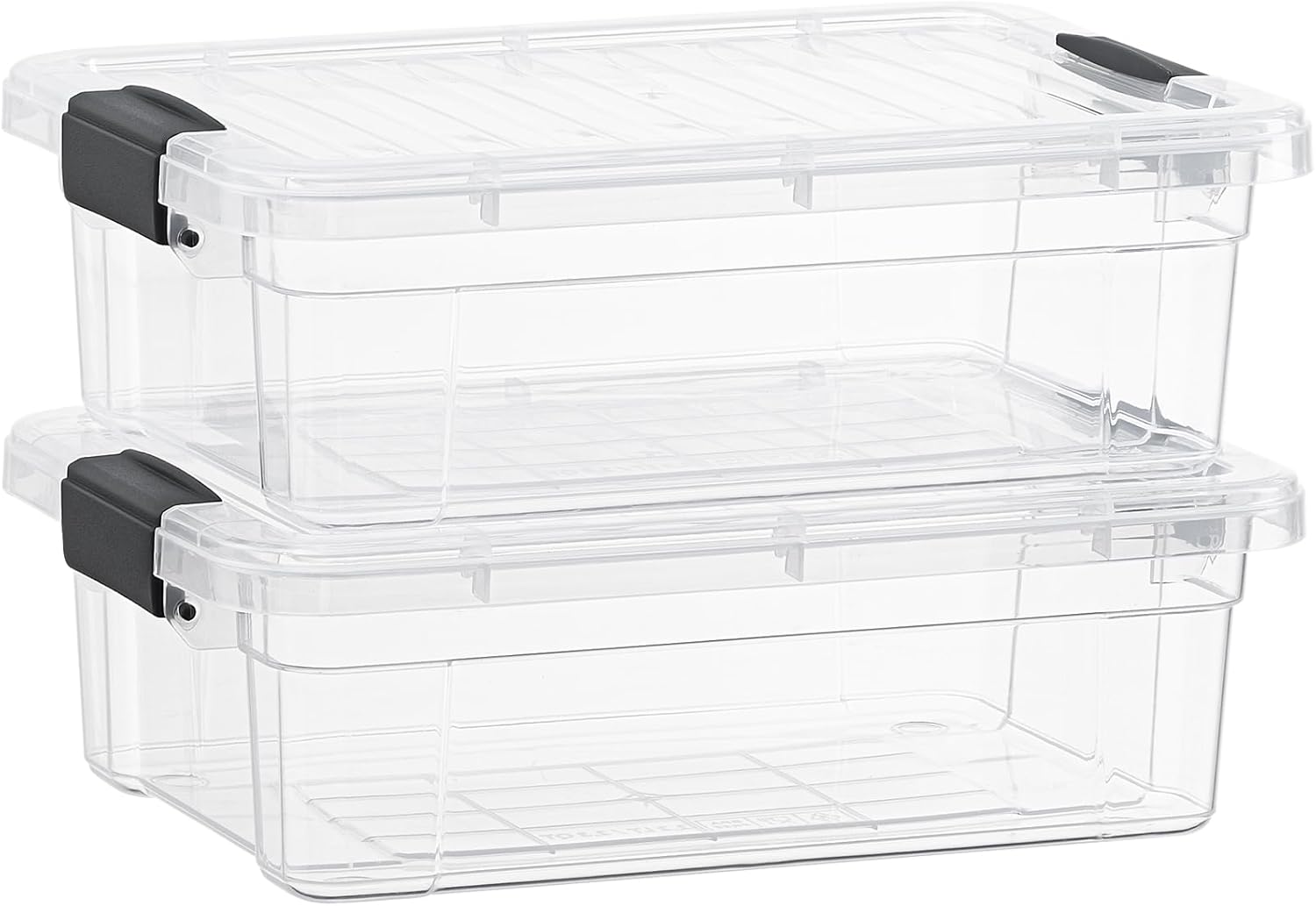 Superio Storage Bins with Lids- 2 Pack, 7.4 Qt Clear Boxes for Organizing, Stackable Plastic Containers- BPA Free, Non-Toxic, Odor Free, Organizer for Home, Office, Dorm
