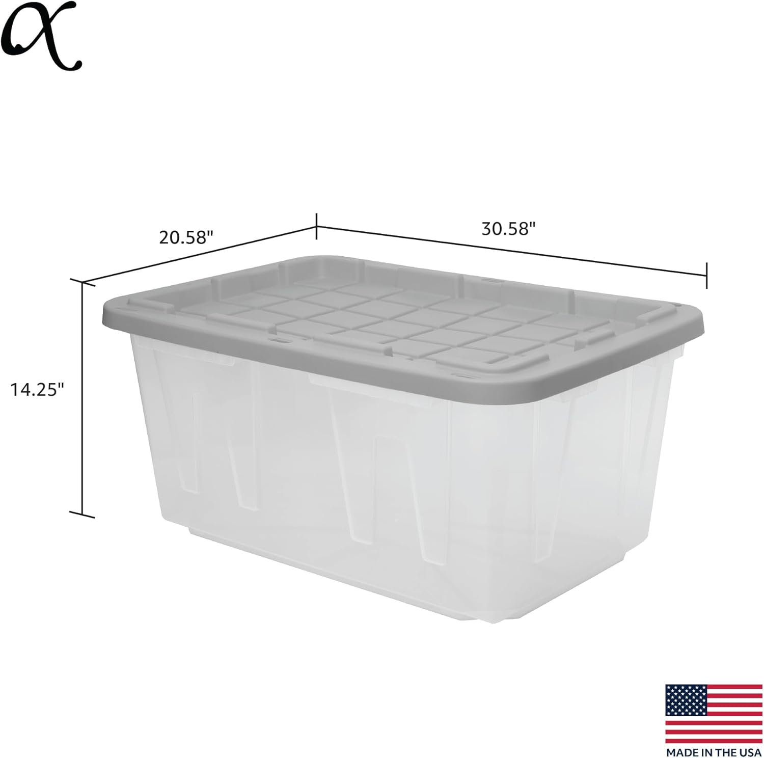 CX BLACK & YELLOW, 27-Gallon Heavy Duty Clear Storage Container & Snap-Tight Lid, Clear & Grey (14.3H x 20.6W x 30.6D), Weather-Resistant, Stackable, See-Through Organization Tote [4 Pack]