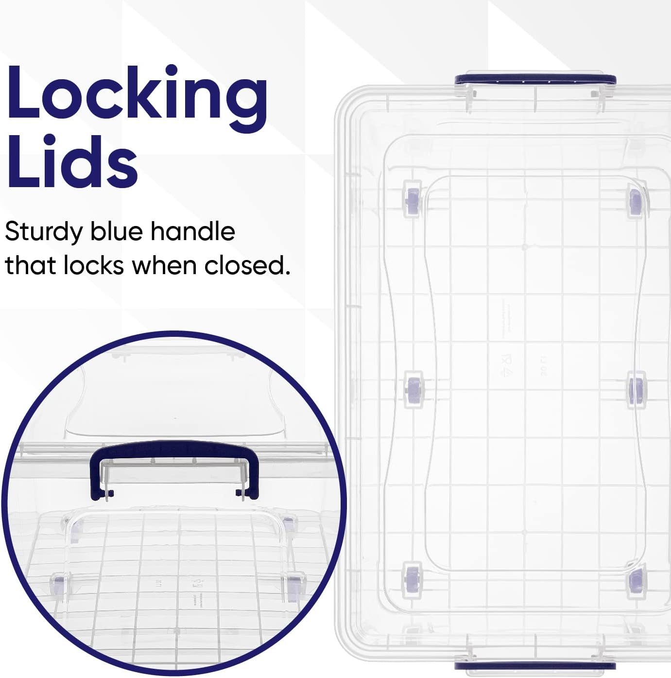 Superio Storage Bins with Lids- Clear Boxes for Organizing, Stackable Plastic Containers- BPA Free, Non-Toxic, Odor Free, Organizer for Home, Office, Dorm (6 Pack, 32 Qt (Wheeled))