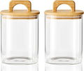 Sweejar 1 qt Glass Food Storage Containers with Lids, Coffee Container for Ground Coffee, 32 oz Glass Jars with Bamboo Lids, 2 Pack