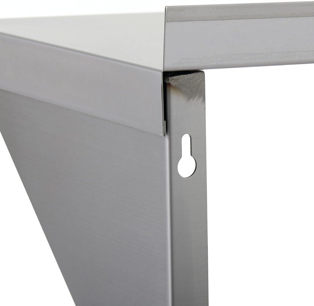 Commercial Wall Shelf - 230 lb. Weight Capacity, 36" W x 12" D, NSF Solid, Stainless Steel (29N-012)