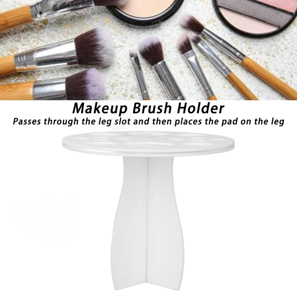 ZJchao Makeup Brush Drying Rack, 14 Holes Paint Brush Drying Holder Make Up Organizer Tree Tray Stand Makeup Brush Holder Brush Dryer Stand with Bottom Bracket for Storing Drying Brushes