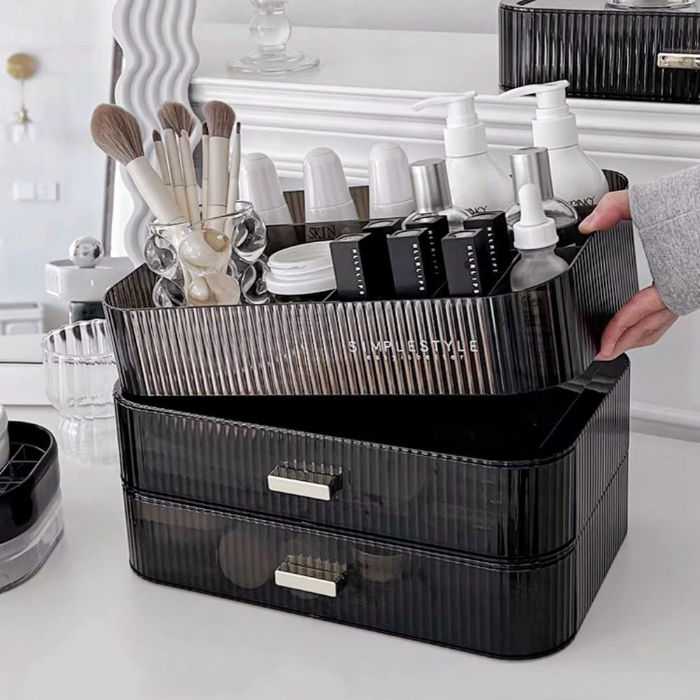 Makeup Organizer with Drawers Stackable Skincare Cosmetic Makeup organization for vanit Bathroom Desk Countertop