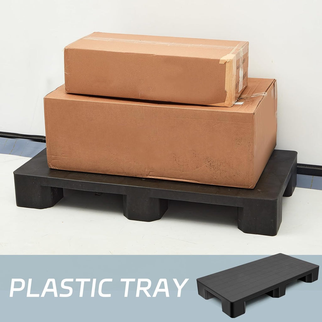 1 Pcs Plastic Pallet for Basement Storage Easy Stack Lightweight Floor Pallet Display Flooring Room Supermarket Christmas, Support up to 2000 Lbs (40'' L X 20'' W X 5.5'' H,Black)