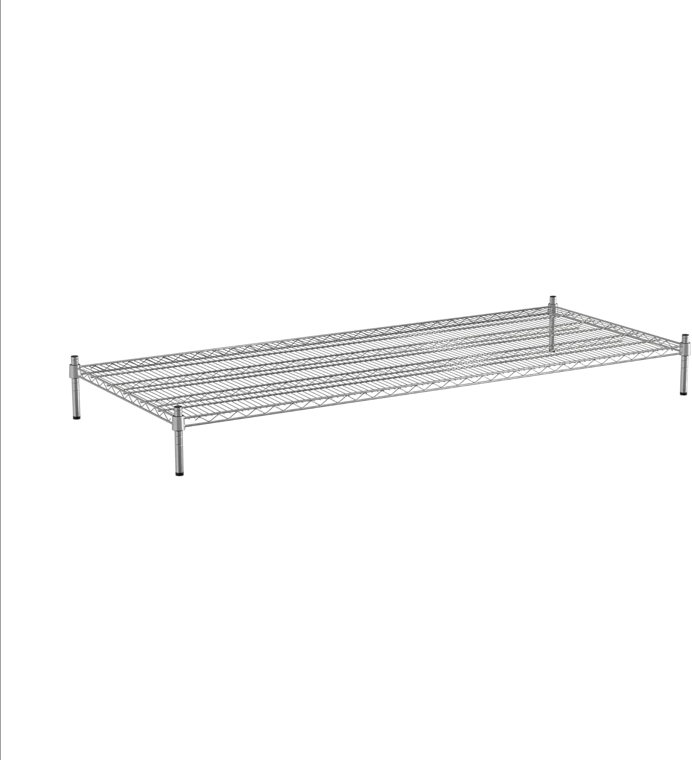 30" x 72" NSF Chrome Wire Stationary Dunnage Storage Rack with 8" Posts, Ideal for Commercial Kitchen, Home, Garage, Warehouse, Shelters