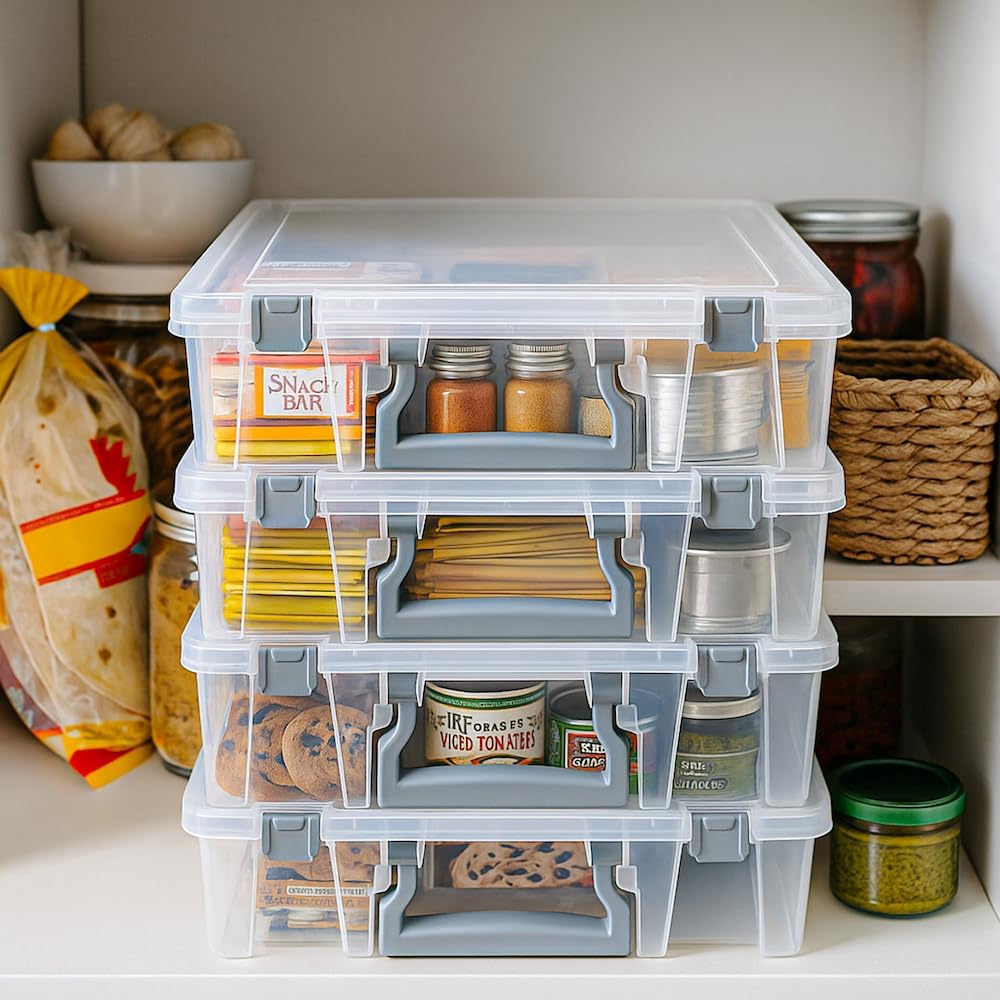 Best Kept Bathroom Cabinet Organizer | Plastic | Hair Product | Baby Bottle Storage | Food Containers | Open Core, 3 Pack