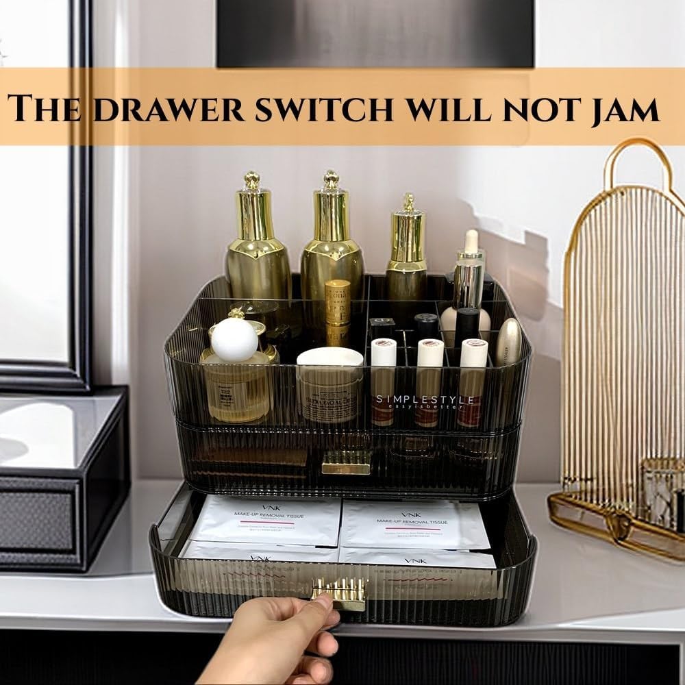 Makeup Organizer with Drawers Stackable Skincare Cosmetic Makeup organization for vanit Bathroom Desk Countertop