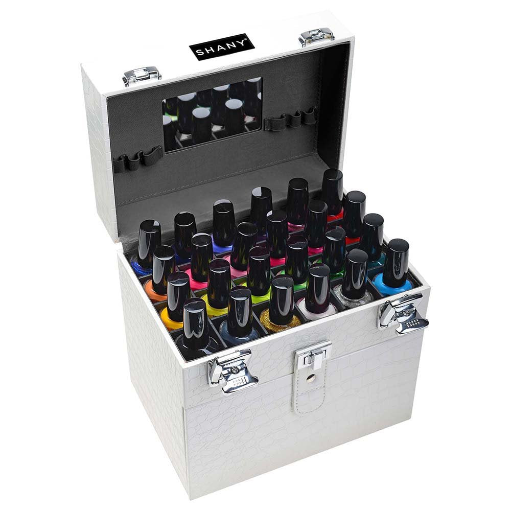 SHANY Color Matters - Makeup Travel Case Nail Accessories Organizer and Makeup Train Case - Makeup Storage Box - White Lily