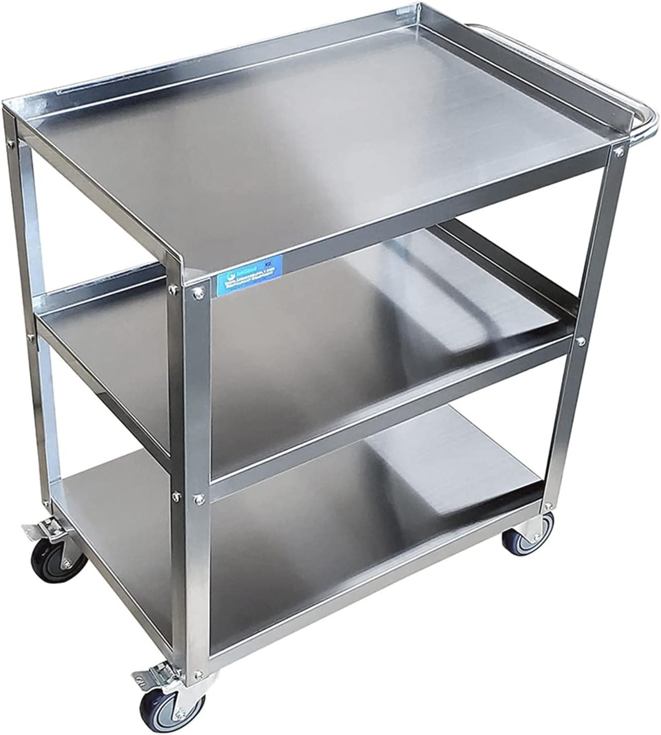 15 in. Wide X 24 in. Long X 33 in High | 3 Shelf Metal Utility Cart on Wheels with Handle