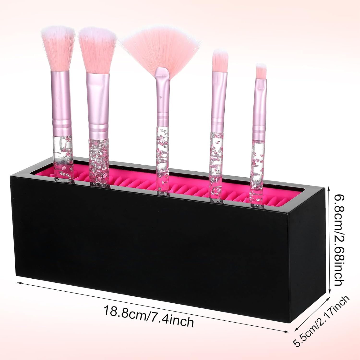 4 Pcs Makeup Brushes Holder Organizer, Silicone Vanity Air Drying Rack Display Storage for Brush, Eyeliners and More, Practical Cosmetic Tools Container