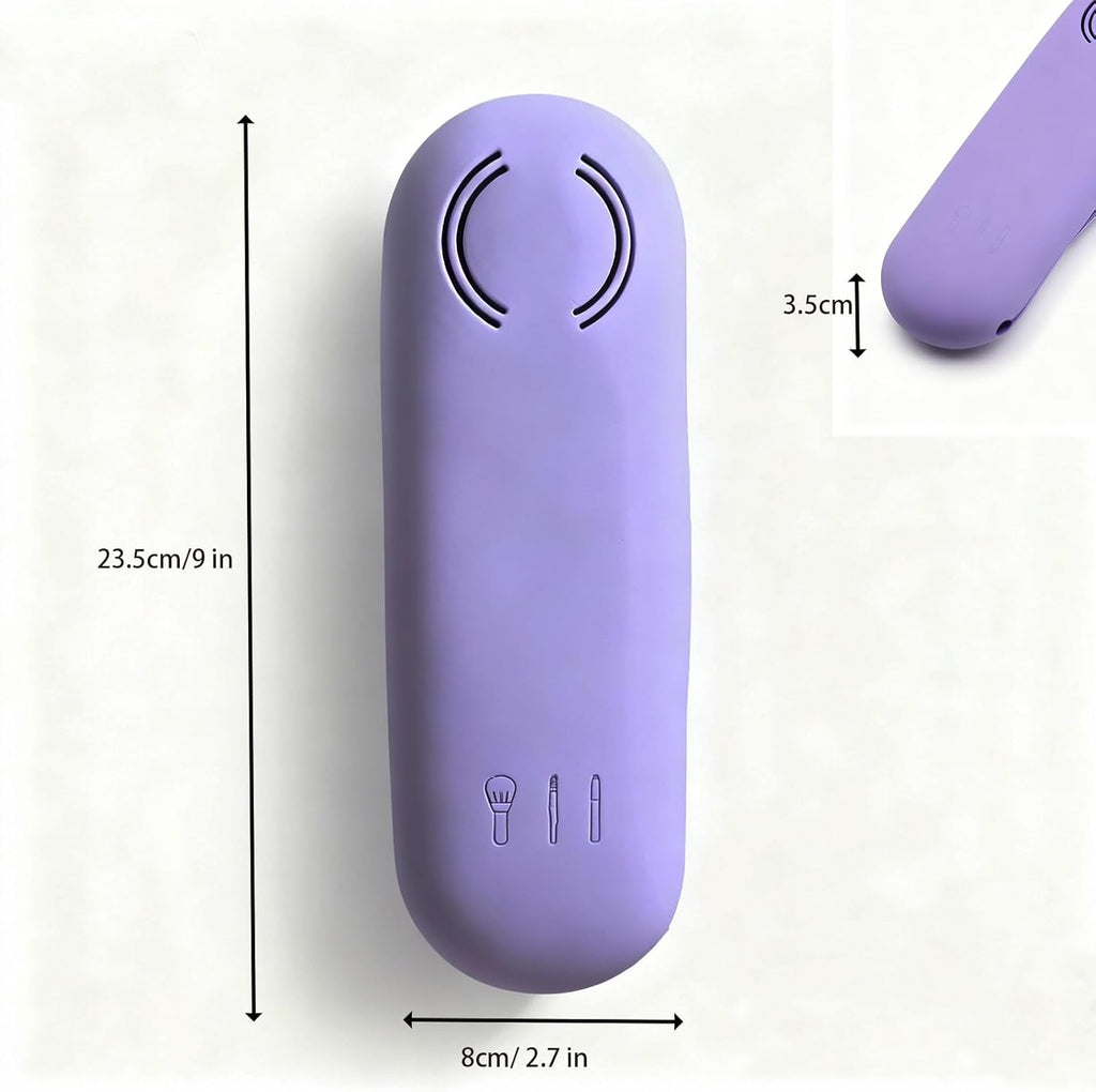 Magnetic Silicone Makeup Brush Holder – Portable Cosmetic Brush Organizer Case, Travel Makeup Tool Storage for Purse, Bag & Beauty Essentials (Purple)