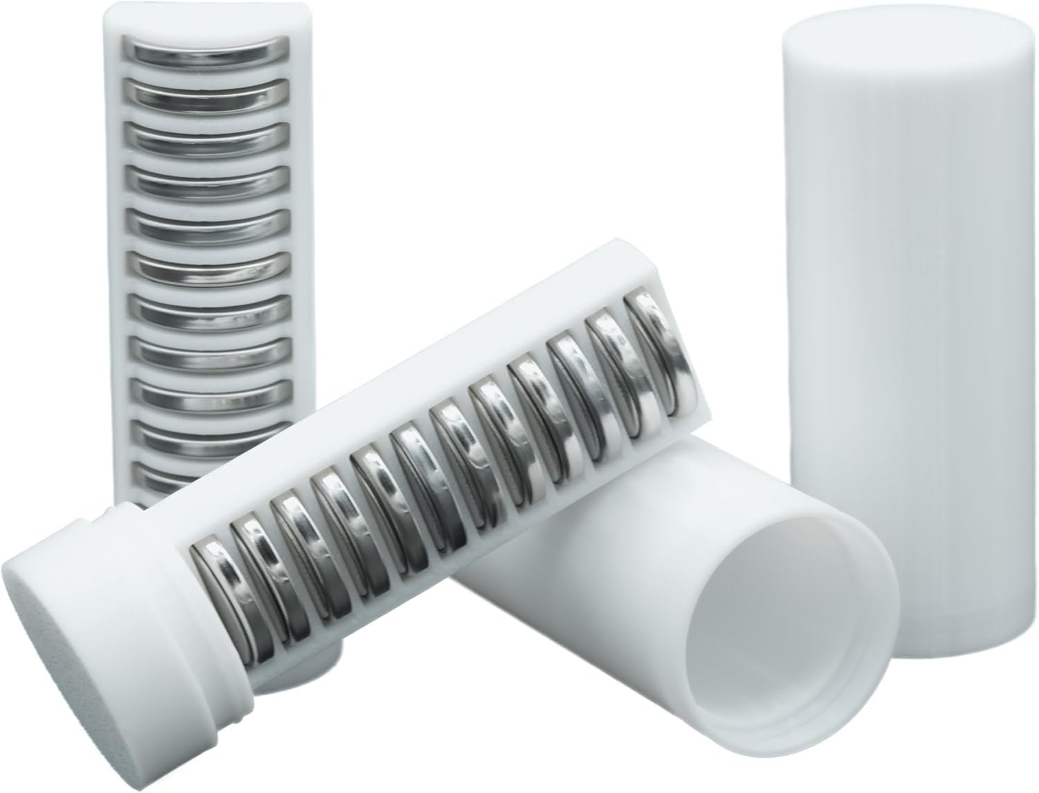 Slimline Coin CR2032 Battery Case, soft durable material - Pack of 2 (Holds 12 Batteries)