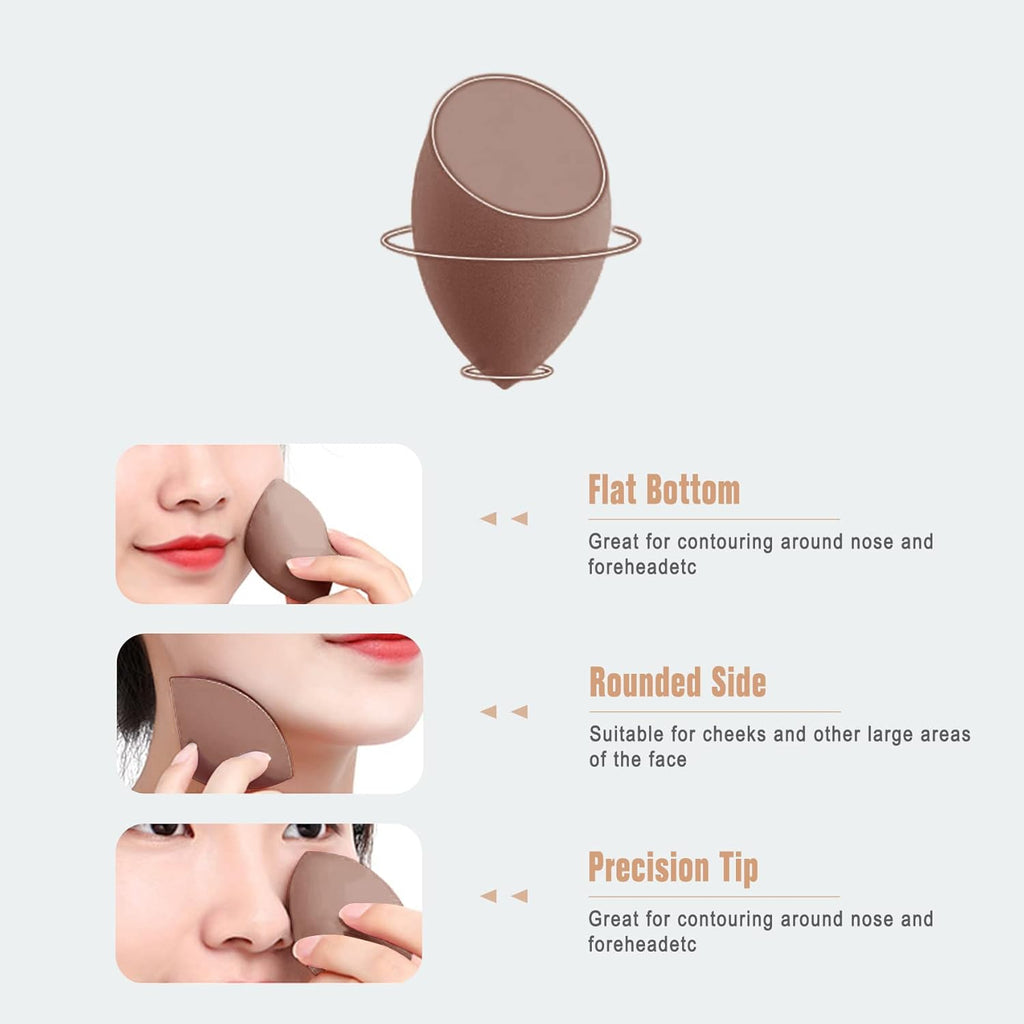 FERYES Makeup Sponge Holder with Makeup Sponge– Eco-Friendly Silicone Beauty Make Up Blender Case and Dry & Wet Use Foundation Sponge for Travel