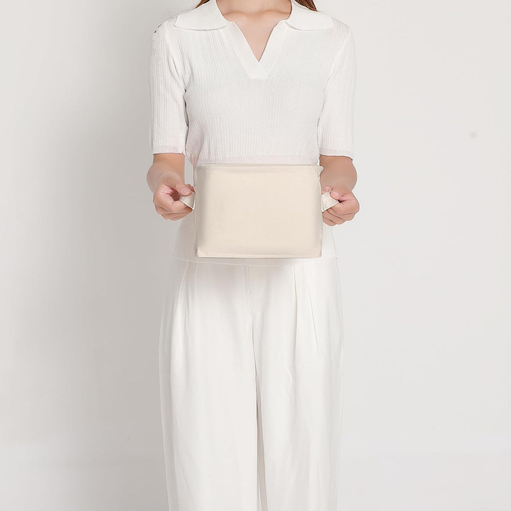 Foldable Storage Bins with Lids Cotton Canvas Rectangular Storage Box Ideal for Organization Lightweight and Durable (9.45 x 7.48 x 5.91)