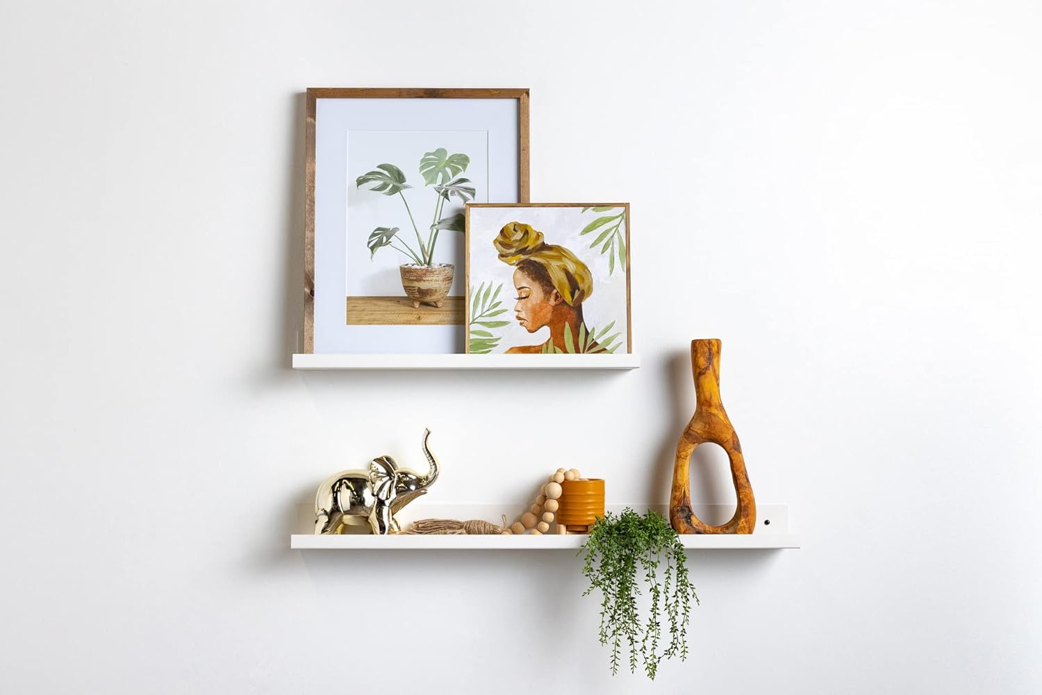 Infinite Design 24" Metal Floating Wall Shelf | Modern White Powder-Coated Steel Ledge, Made in USA | Wall-Mounted Shelf for Living Room, Kitchen, Bathroom, Bedroom or Office