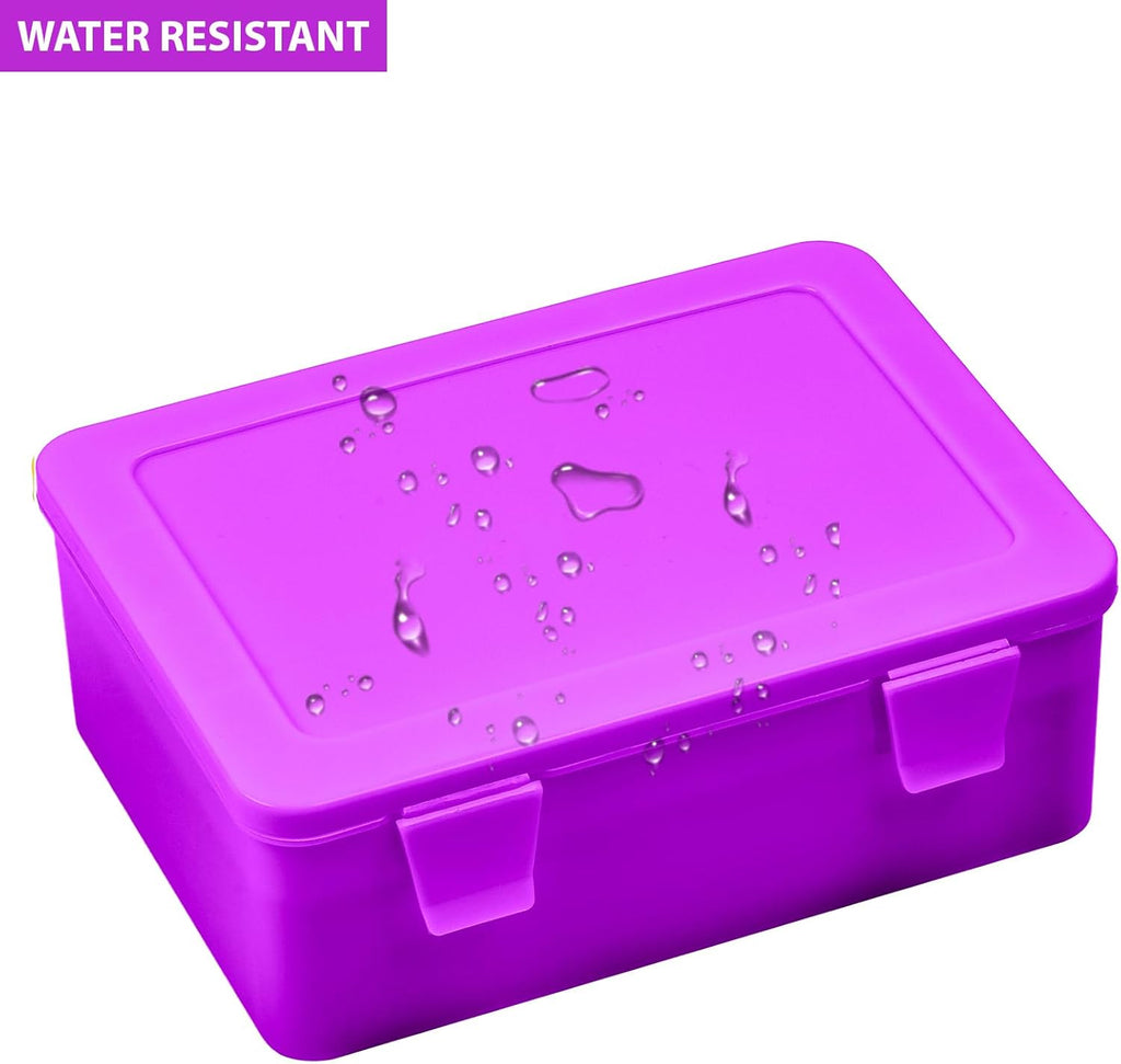 Battery Organizer Storage Box, Garage Case Holder for 24* AA, 30* AAA Batteries (Bag Not Include Batteries Pack) (purple)