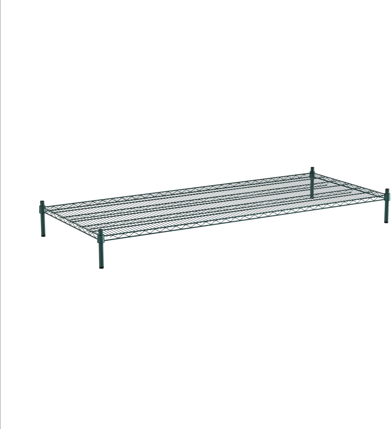 30" x 72" NSF Green Wire Stationary Dunnage Storage Rack with 8" Posts Ideal for Commercial Kitchen Home Garage Warehouse Shelters