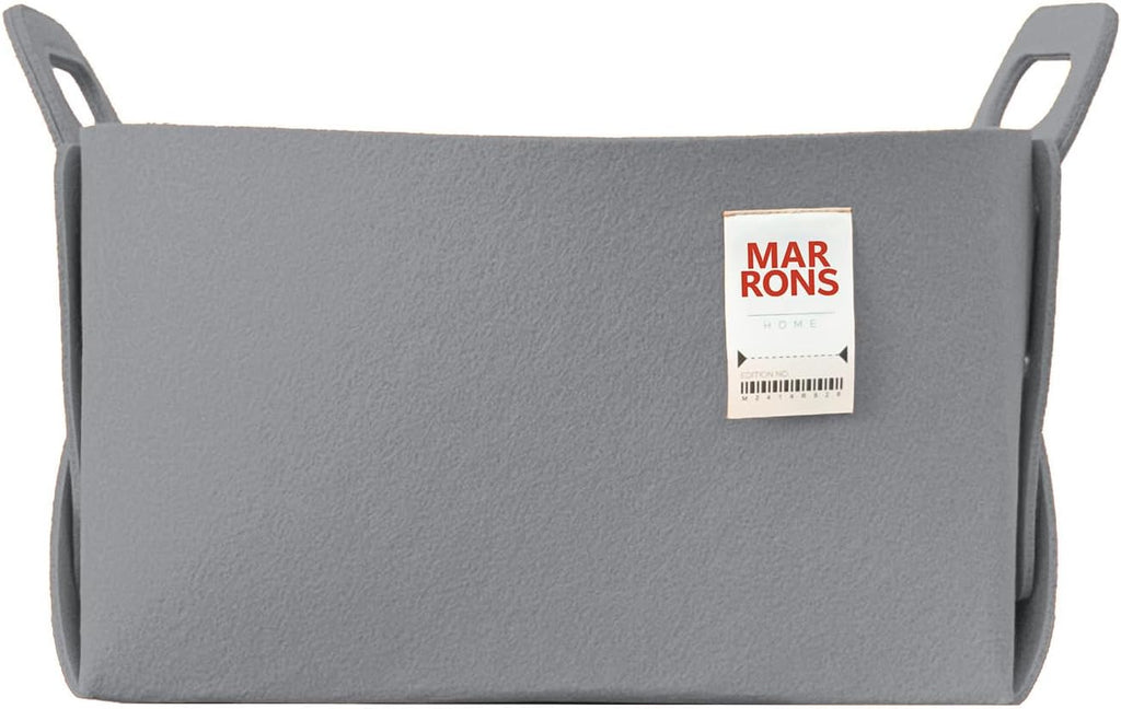 Collapsible Felt GRAY Storage Bin Large 14.6"x9.4"x9.4" – Foldable Basket with Handles for Closet, Laundry Room Organization, Toy Storage, Decorative Storage Bins for Shelves, Nursery Storage